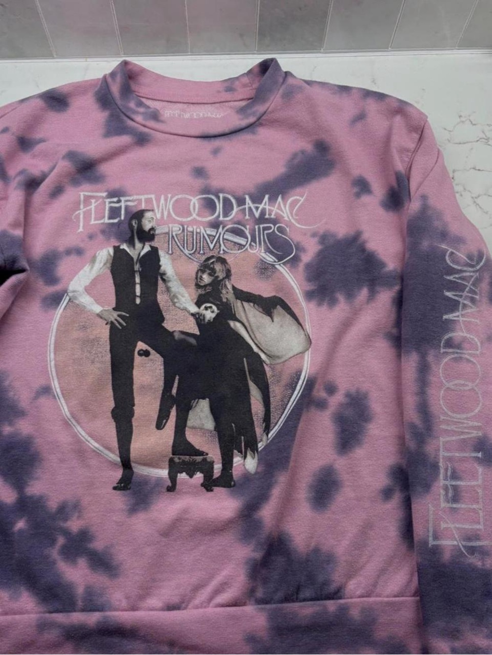 Fleetwood Mac Rumours Tie-Dye Graphic Sweatshirt - Pink & Purple